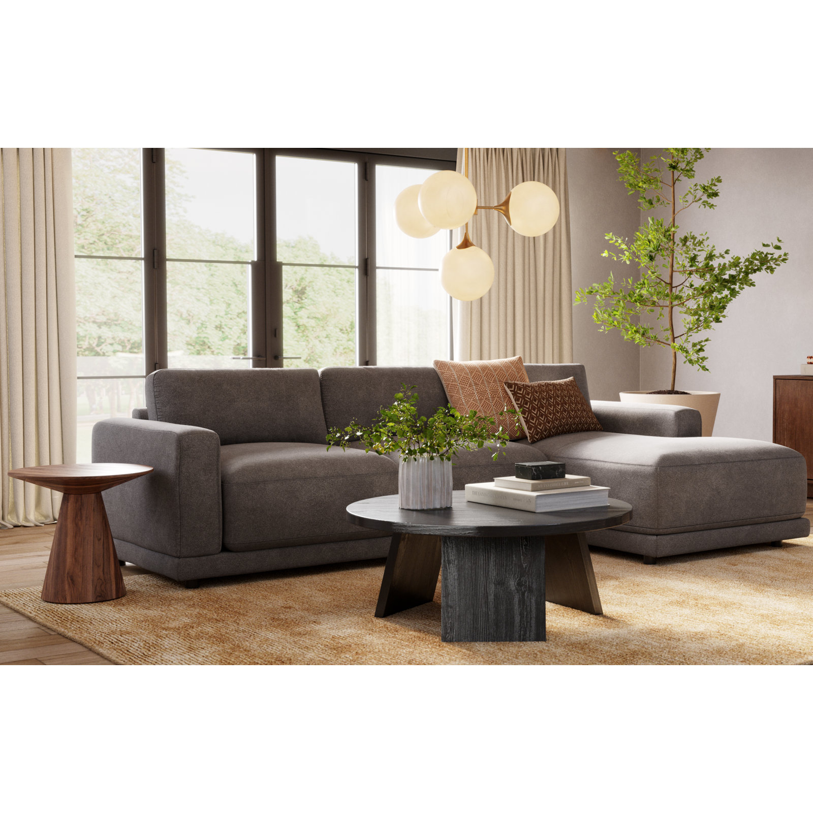 Blakes 2 - Piece Upholstered Chaise Sectional, Elite Pewter, Right Hand Facing