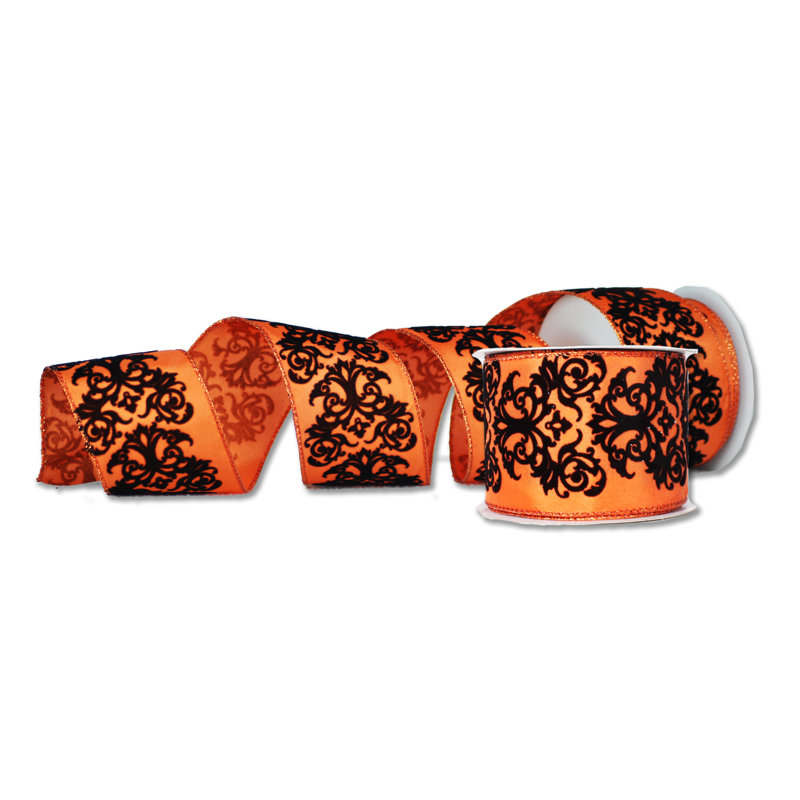 Fabric Ribbon, Orange/Brown