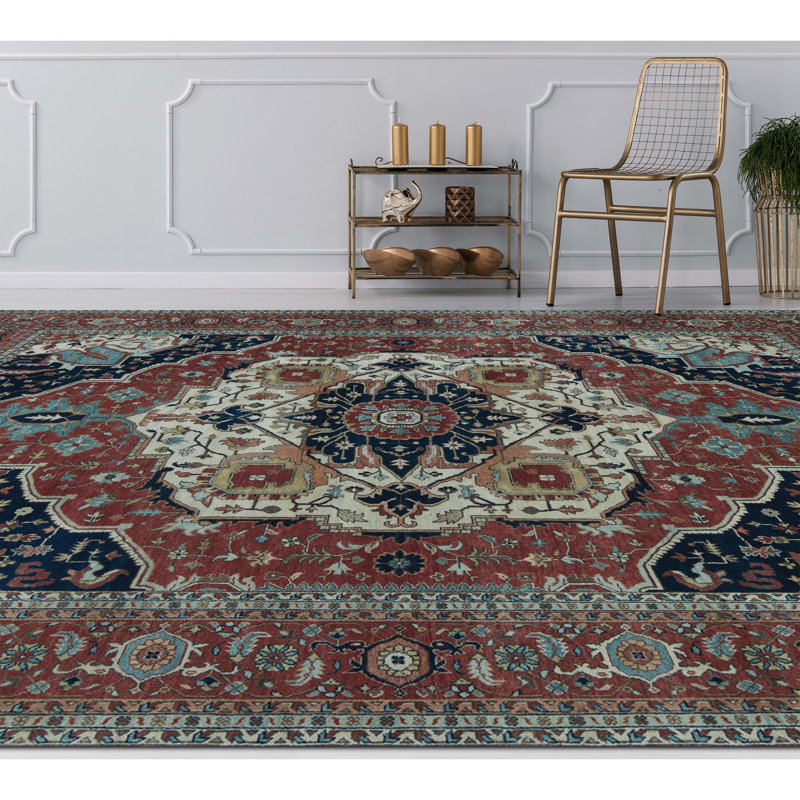 Tapis rouille et rouille de haute qualité noué à la main
