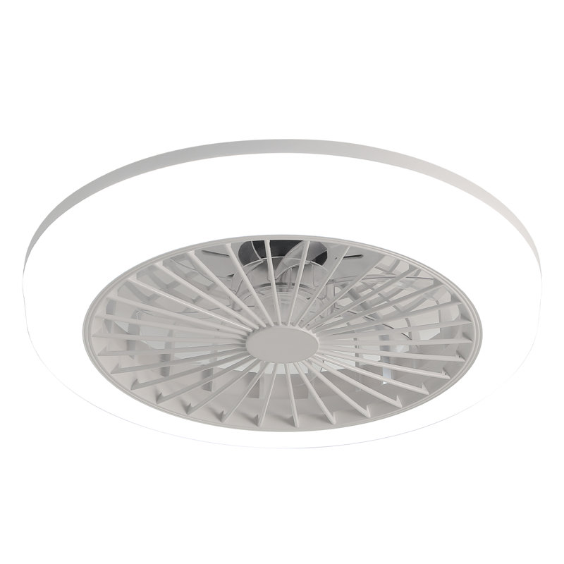 Ventilateur de plafond fermé de 18 pouces avec lumière et télécommande, ventilateur encastré moderne à profil bas sans pales pour la salle à manger de la cuisine de la chambre à coucher
