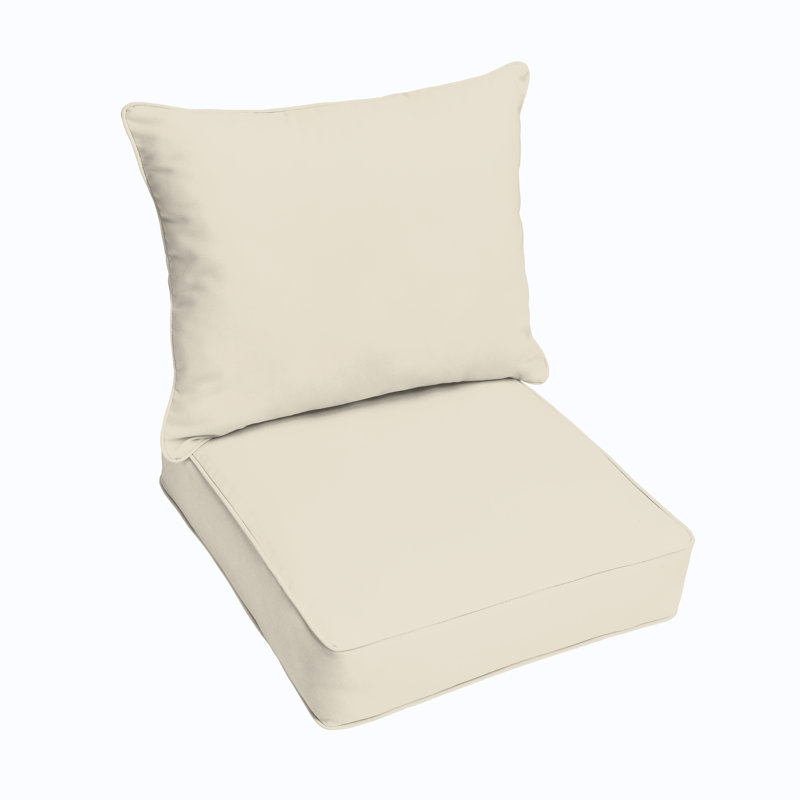 Outdoor 5'' Lounge Chair Seat / Back Cushion, Fresco Natural, 5" H x 23" W x 25" D