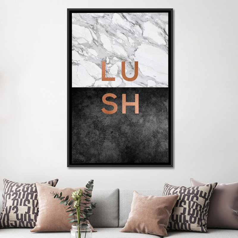 «Lush», reproduction d'impression sur toile, H 26 po x l 18 po x P 1,5 po, Toile avec cadre noir, Pas de tapis