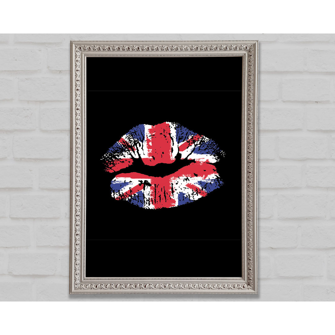 Britische Flagge Lippen - Druck