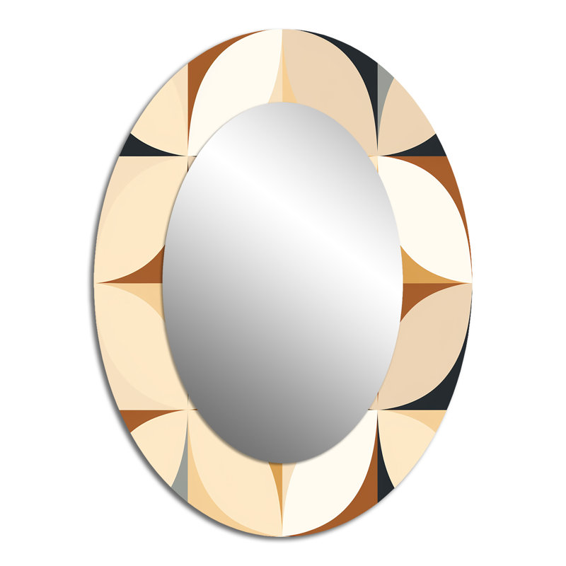Geometric Harmony - Miroir mural ovale moderne, H 40 po x l 30 po