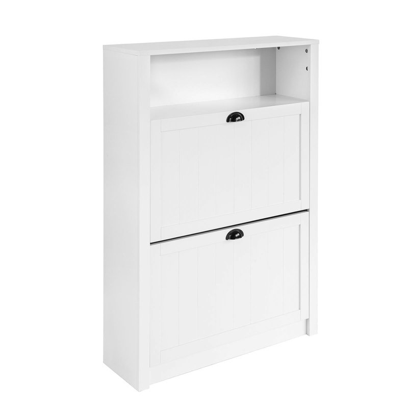 6 Pair Shoe Storage, 110cm H x 80cm W x 24cm D, White