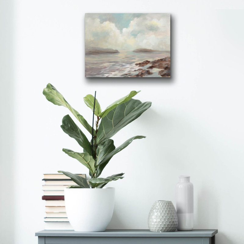  «Distant Island» par Silvia Vassileva, art mural en verre acrylique, 16 po x 12 po
