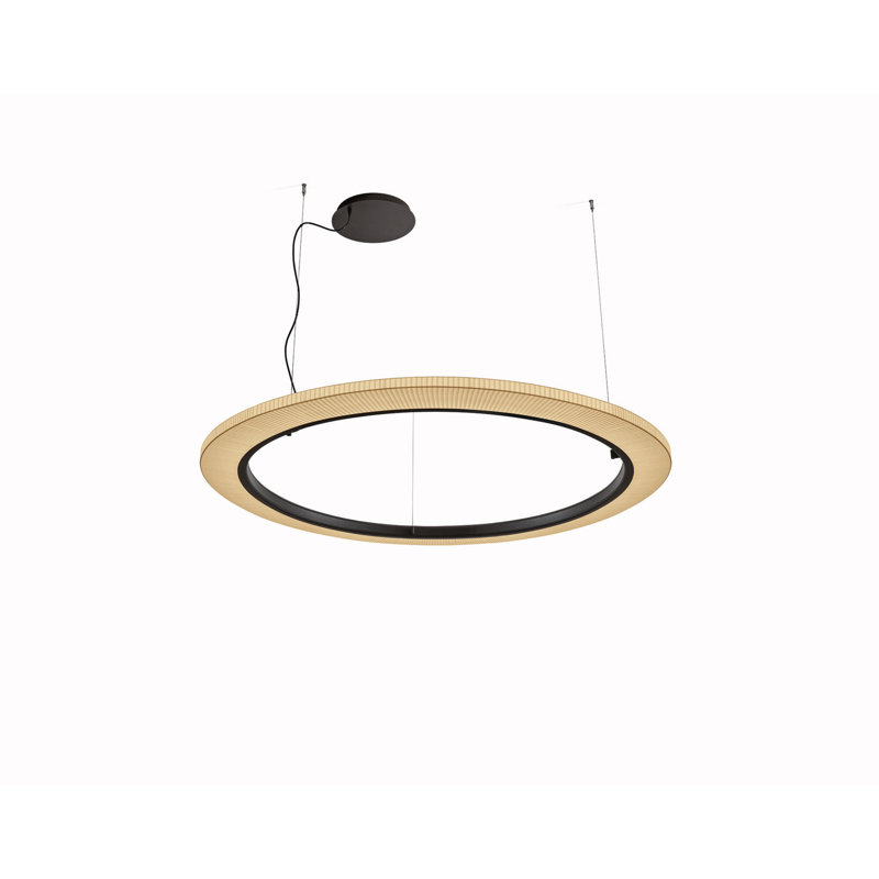Roda - Luminaire suspendu à intensité variable S / 150 à DEL - Intensité réglable 0-10V - Cadre brun, Crème, 66 W, 59.06''