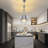 1-Light Modern Chrome Round Crystal Chandelier, 12 Inches in Diameter, Adjustable Height