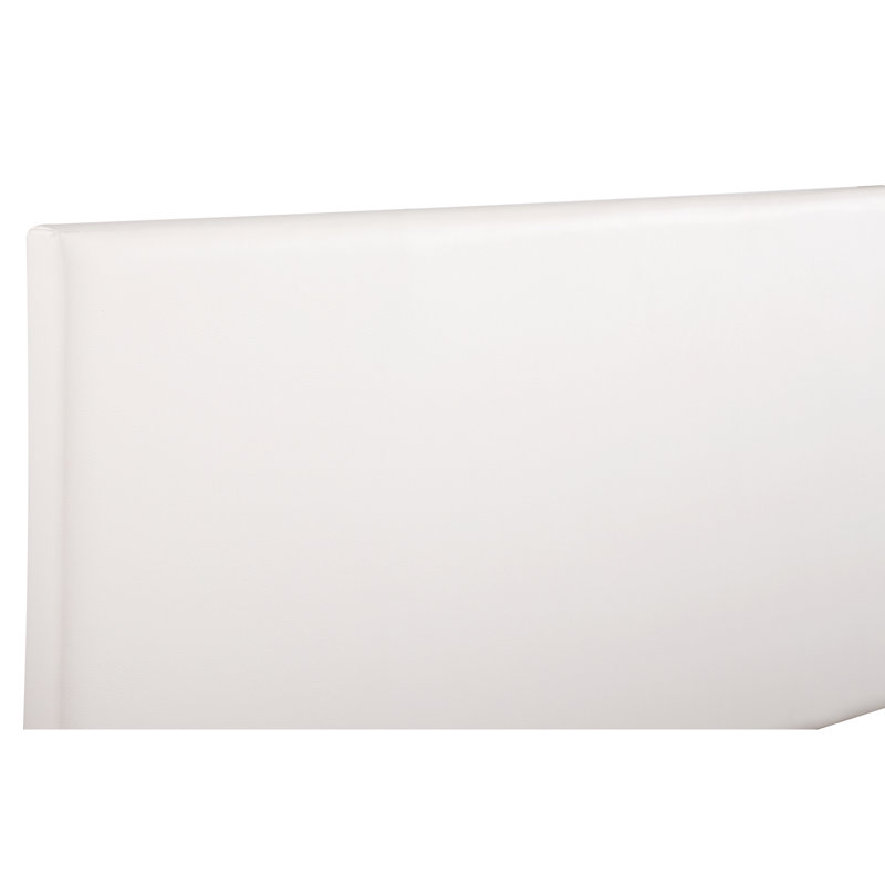 Grand lit en blanc avec rembourrage en mousse apaisante - tête de lit à panneau réglable, housse en similicuir pour un sommeil paisible