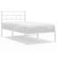 vidaXL Metal Bed Frame with Headboard White-92443560-121935860