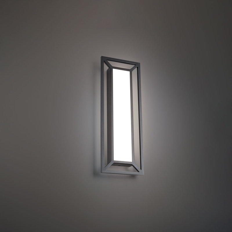 Tate 22" Black and White LED Outdoor Wall Sconce with Acrylic Shade