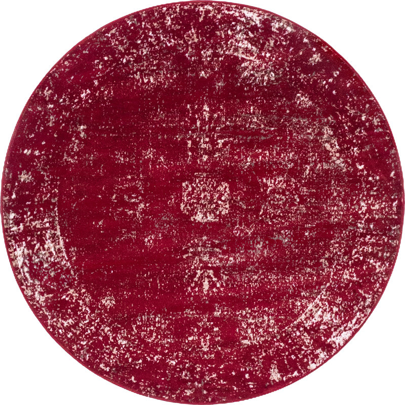 Tapis floral bourgogne Brandt, Rond 5 pi 1 po