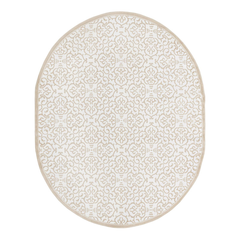 Anah Damask Indoor Rug, Oval 7'10" x 10'
