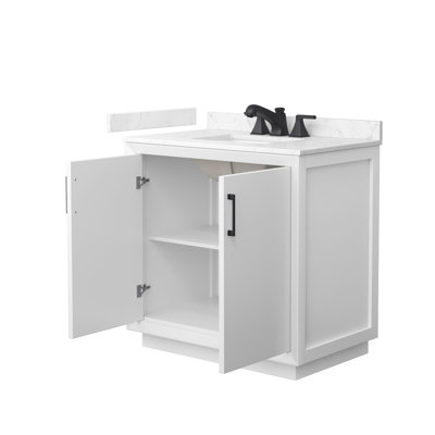 Strada 36" Freestanding Single Bathroom Vanity with Cultured Marble Top