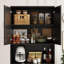 Bahut de 69 po avec 4 portes, tablettes réglables et support à micro-ondes Farmhouse Kitchen-1570375049