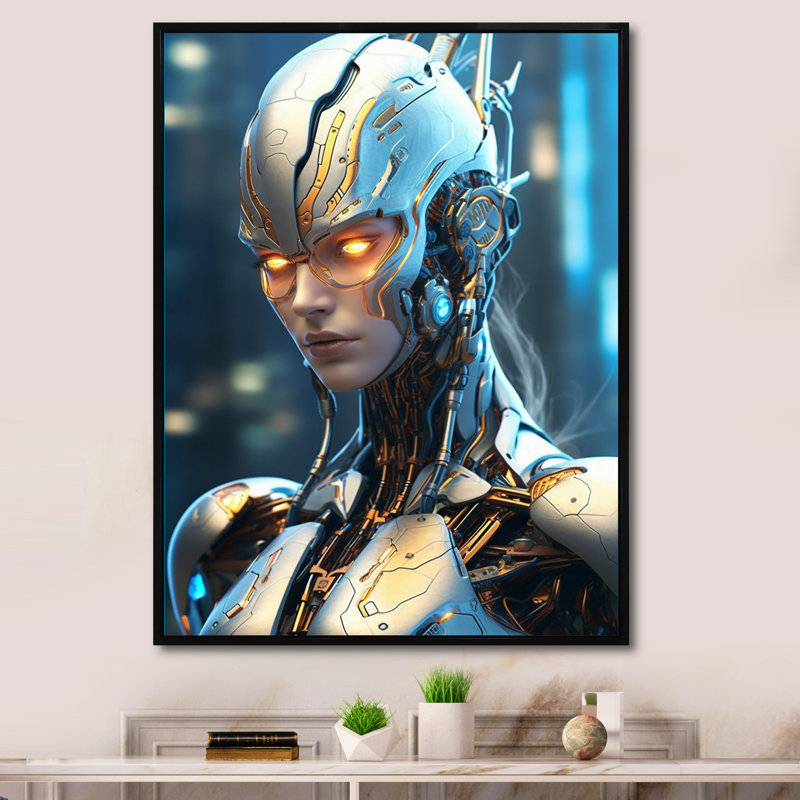 «Femelle Space Voyager III», reproduction d'art sur toile, H 32 po x l 16 po x P 1 po, Cadre flottant noir