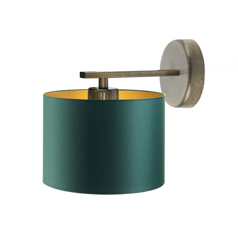 Eloy Steel Armed Sconce, Green, Brushed Brass
