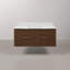 Clapp 48 po Meuble-lavabo simple rectangulaire flottant avec plateau en marbre de chêne truffier