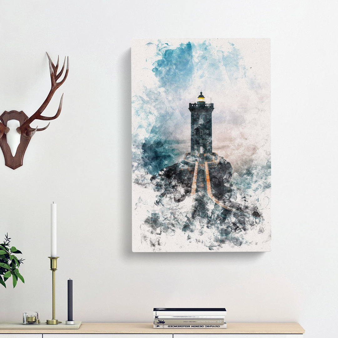 Lighthouse In Le Conquet France - Wrapped Canvas
