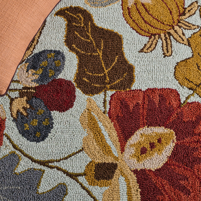 Tapis floral en laine crocheté à la main Emrick, Tapis de couloir 2 pi 3 po x 10 pi