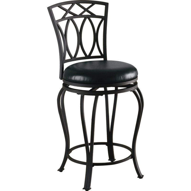 Tabouret pivotant rembourré Colston, Tabouret de comptoir (siège d'une hauteur de 24 p