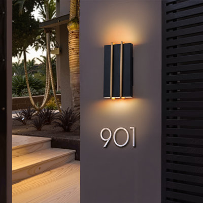 Wrought Studio Dimmable Black LED Outdoor Wall Light