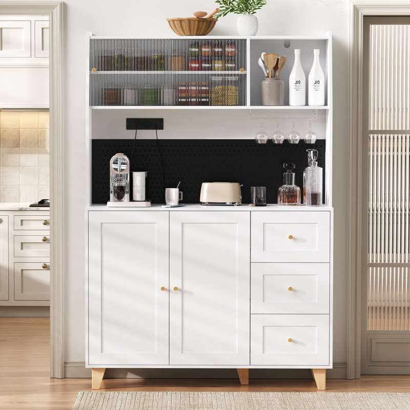 184cm Kitchen Pantry, White