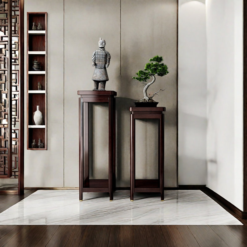Solid Wood Double - Layer Plant Stand