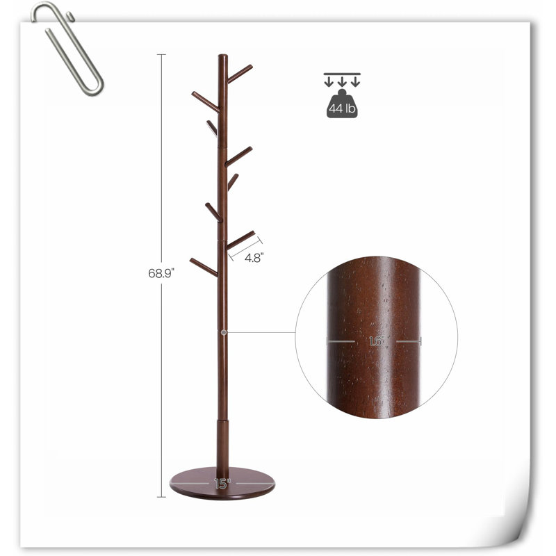 Selana Solid Wood Freestanding Coat Rack