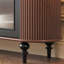 Buffet en bois massif noir et noyer