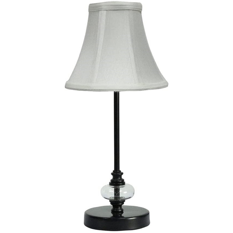 Lampe de table 15 po Sanjay, Blanc cassé, Noir mat