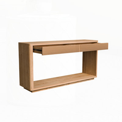 60" Modern 2-Drawer Fluted Console Table