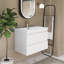 Meuble-lavabo mural simple 30 po avec plateau en marbre de culture Cira-98747984
