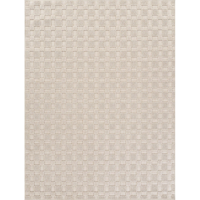 Tapis beige à texture quadrillée Abani Rugs LUC150B, Rectangle 5 pi 3 po x 7 pi 6 po