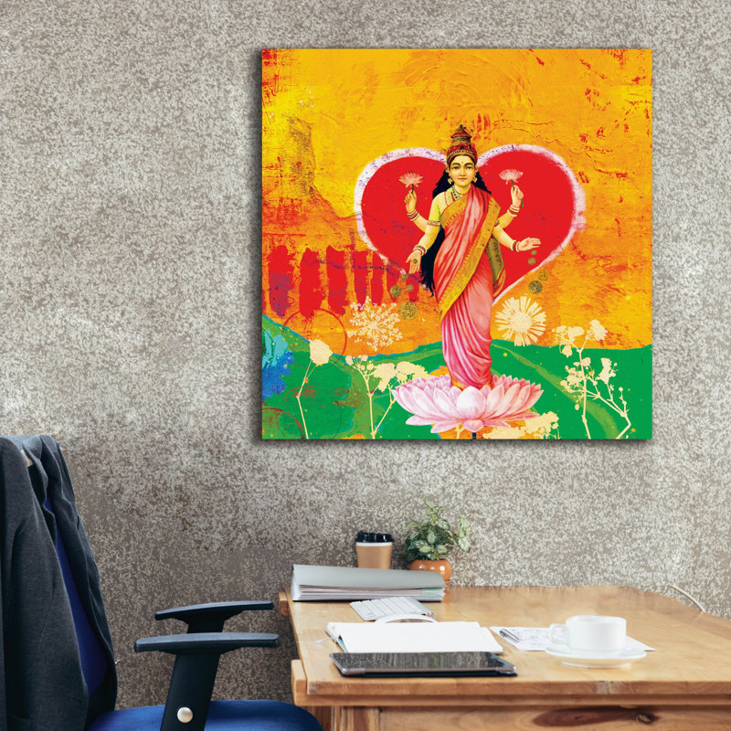 «Lakshimi» par Elena Ray, art mural sur toile, H 37 po x l 37 po x P 1,5 po