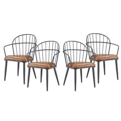 Abreha Faux Leather Upholstered Dining Chairs