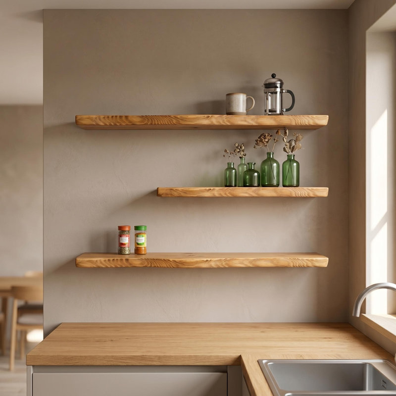 Tablette flottante Rustic, H 1,5 po x L 60 po x P 5 po