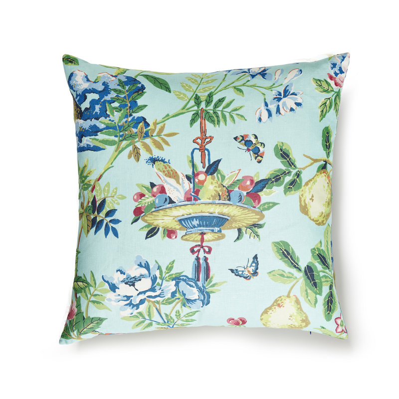 SHANTUNG GARDEN PILLOW, Aquamarine