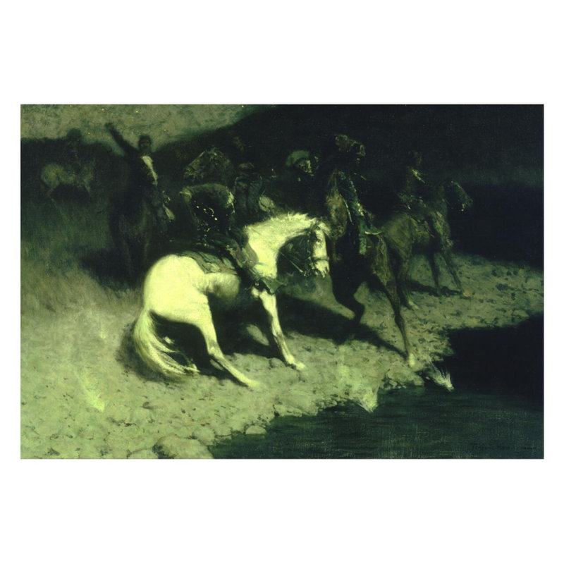 «Fired On» par Frederic Remington - estampe numérique, H 22 po x l 28 po