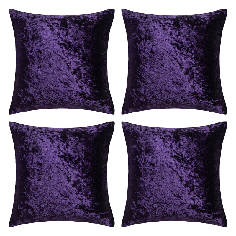 Velvet Reversible Throw Pillow, 20" H x 20" W, Purple