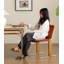 Chaise de salle à manger moderne et simple en acier inoxydable avec dossier en bois massif