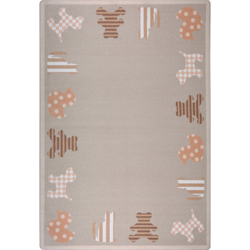 Tapis Kid Essentials Frisky Friends, Rectangle 5 pi 4 po x 7 pi 8 po
