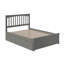 Lit plateforme en bois massif Moffett avec pied de lit assorti et lit gigogne 