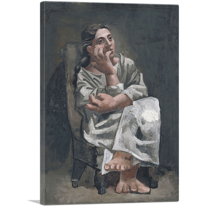 Femme assise, 1920 par Pablo Picasso, reproduction d'art sur toile tendue, H 26 po x l 18 po x P 1,5 po