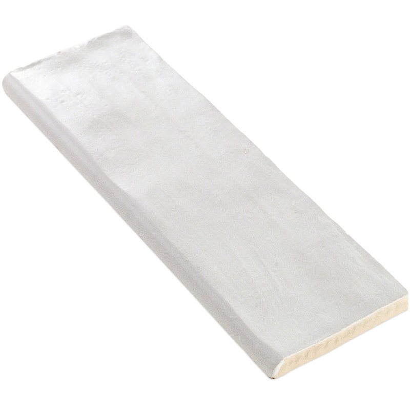 Amagansett Fog Gray Ceramic Bullnose Wall Tile Trim 2x8