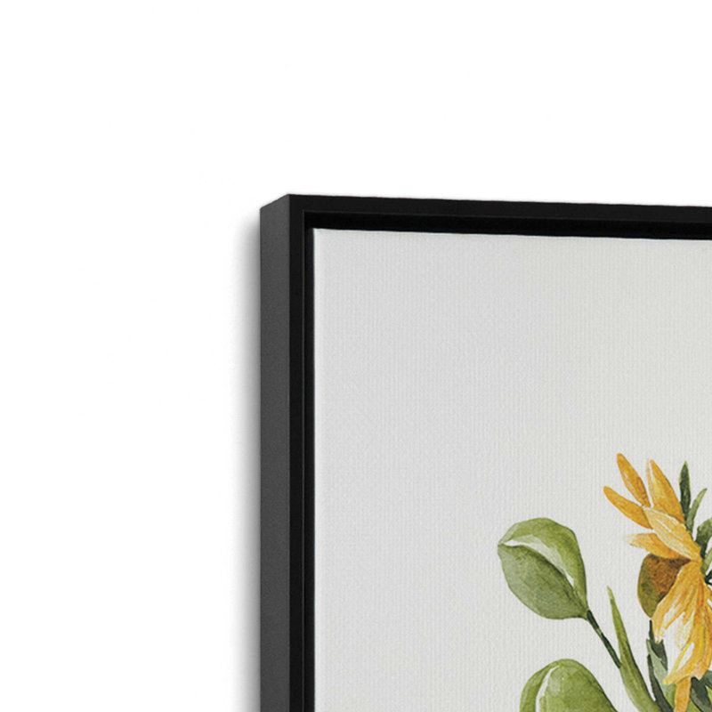 «Sunflowers & Roses» par Cindy Jacobs, reproduction d'art, L 24 po x H 32 po, Noir, Toile avec cadre