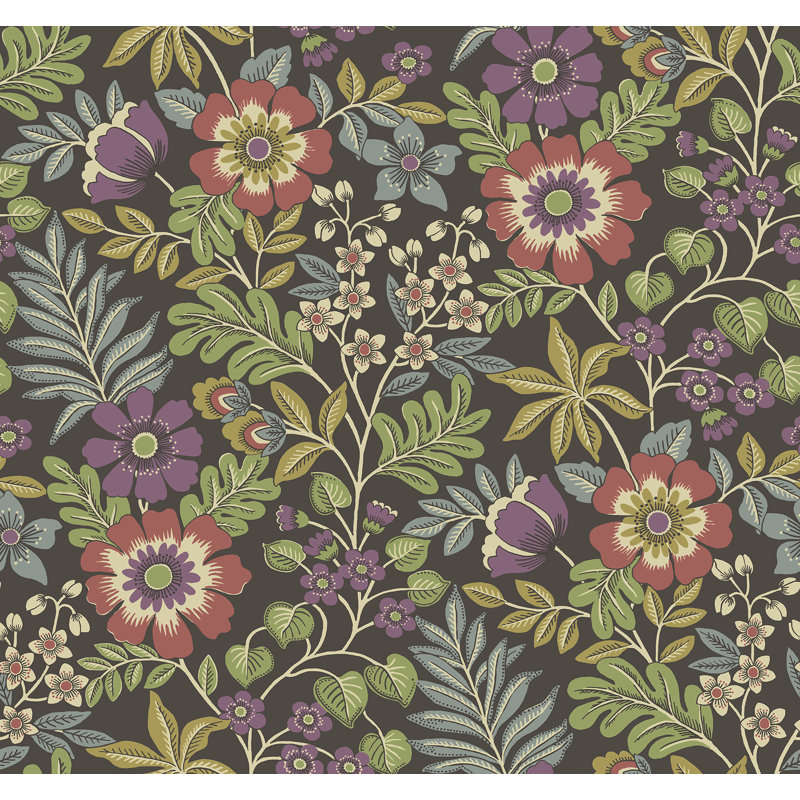 Botanical Roll, Red/Purple/Green