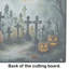 Graveyard Spooky Halloween Glass Cutting Board Large