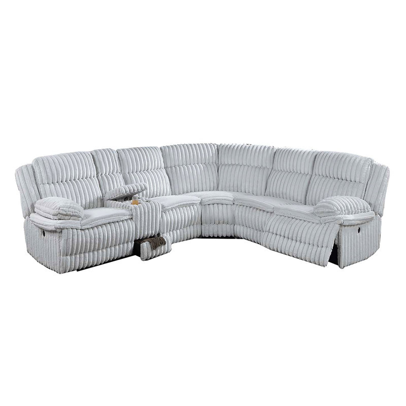 Porte-gobelet en forme de U en velours côtelé gris clair, Velours côtelé gris pâle