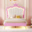 Lit simple tapissier princesse avec lumières DEL, tête de lit couronne et hauteur réglable pour les chambres à coucher modernes-1795142367